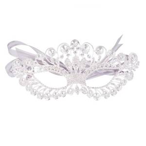 lot 2393 image: Rhinestone Mask Masquerade Evening Prom Venetian Mardi Gras Party Mask for Women Girls Silver