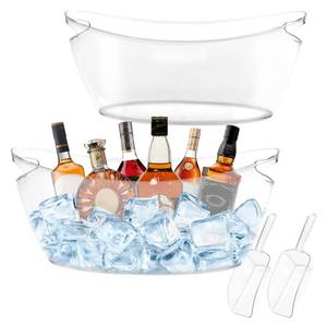 lot 3660 image: Ice Bucket 2 PCS for Parties 5.5 Liter Large Clear Champagne Beer Tub Mimosa Bar Supplies Kit Acrylic Plastic Wine Beverage Bucket with 2PCS Ice Bucket Scoop for Cocktail Bar& Mimosa Bar Supplies