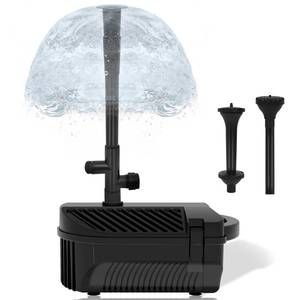 lot 3681 image: KioGro 1050GPH85W Large Water Fountain Pump, Pond Pump Fountain Kits for Outdoor, Pond Equipment with 3 Nozzle Options, Adjustable Water Flow, IPX8 waterproof, Black