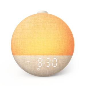 lot 3686 image: Dreamegg Sunrise 2 - Sunrise Alarm Clock, Sound Machine for Sleep, Favorites Mode, Sleep Routines, Dimmable Night Light, 29 Soothing Sounds, White Noise Machine, Wake Up Light for Bedrooms (Cream)