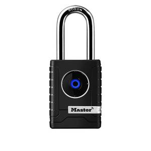 lot 4340 image: Master Lock Black Outdoor Bluetooth Smart Padlock with Keypad, Smart Locks for Tools, Gates, Sheds, 2-732 inches Wide, 4401LHEC