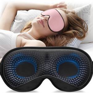 lot 4357 image: YFONG Weighted Sleep Mask, Women Men 3D Eye Mask Blocking Lights Sleeping Mask (4.2oz120g), Pressure Relief Night Sleep Eye Mask with Adjustable Strap, Eye Cover Blindfold for Travel Nap Yoga, Pink