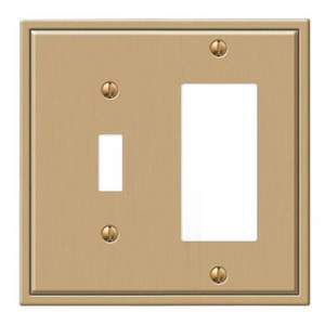 lot 4361 image: Amerelle Modern Single ToggleSingle Rocker Steel Wallplate in Brushed Bronze