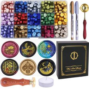 lot 4385 image: SWANGSA Starry Wax Seal Stamp Kit with 450pcs Sealing Wax Beads, 2 Pens and Spoon for Wedding, Invitations, Cards, Envelope, Christmas