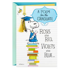 lot 4388 image: Hallmark Peanuts Graduation Card with Sound (Snoopy, Cap and Gown) for High School, Kindergarten, Middle School, College and College Graduates