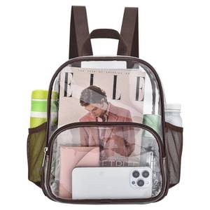lot 4425 image: Busiuw Clear Backpack for Stadium Events 12x12x6 with Front Pocket for Concert Sport Fashion Women Backpack Events Work Travel(Chocolate)