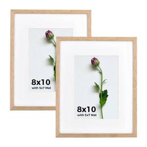 lot 4427 image: Atryinous 8x10 Picture Frame Set of 2, Solid Oak 8 by 10 Photo Frames with Plexiglass Display Picture 5x7 with Matte or 8x10 without mat, Tabletop or Wall Hanging Collage frame Wall Decor