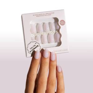 lot 4432 image: Celebritips Press On Nails - Salon U-ltimate  Ballerina, Extra Short Almond Nails, Reusable  16 sizes - 32 Nails Kit with Glue and Sticky Tabs