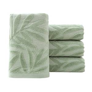 lot 5824 image: Pidada Hand Towels Set of 4 Leaf Pattern 100% Cotton Absorbent Soft Decorative Towel for Bathroom (Green)