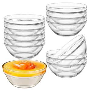 lot 5848 image: Wuqoioo Small Glass Bowls, 12 Pcs Glass Mixing Bowls Stackable Ingredient Dish For Spices Dipping Sauces Ice Cream Toppings Dessert Snack Candy Nuts (4.92 Inch,5Oz) One of the bulls broken