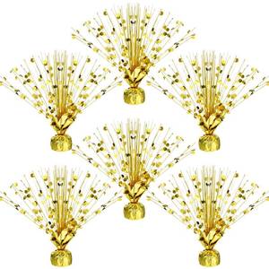 lot 5877 image: Crowye 6 Pcs Gold Metallic Foil Spray Centerpiece Table Decoration Gold Round Spray Centerpiece for Party Table Decor for Holiday Birthday Party
