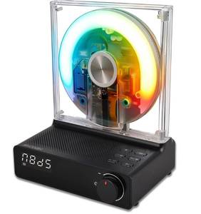 lot 5878 image: Mydash Desktop CD Player with Bluetooth 5.4 Transmitter & Receiver, FM Radio, Ambient Lighting, Sleep Timer, HiFi Speakers, Aesthetic Home Audio System for Kpop & Audiophiles, Black
