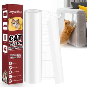 lot 6146 image: Ealyder Tape Anti Cat Scratch Furniture Protector 11.8 x 197, Thickened Transparent Self-Adhesive Couch Protectors, Dogs Scratch Deterrent Tape, Protection from Pets Scratching, with 50 Twist Pins