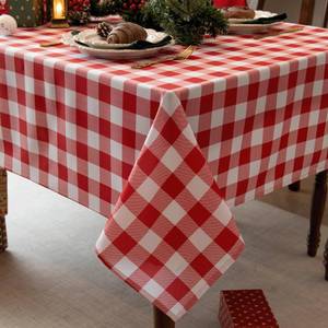 lot 6147 image: Essifunia Waterproof Checkered Tablecloth Fabric - Rectangle 58x84 Inch Classic Gingham Buffalo Plaid Table Cloth for IndoorOutdoor Use - Washable Table Cover for Kitchen, BBQs, and Parties