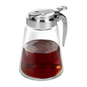lot 6149 image: Glass Bottle Syrup Pitcher Honey Maple Syrup Dispenser Retracting Spout 12 oz
