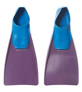 lot 6162 image: Sporti Adult-Kids Short Swim Fins, Floating Fin for Swimming & Snorkeling, Swim Flippers for Training - PurpleBlue - Youth 3-4  W 5