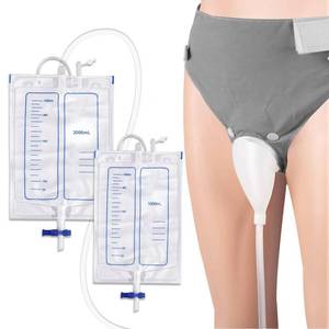 lot 6163 image: Wearable Urine Collector Set for Men with Soft Cotton Pants 2000ml Night Bag 1000ml Day Bag Silicone Collection Cup and 1.2M Flexible Tube for Daily Comfort Travel or Outdoor Use