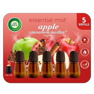 lot 6167 image: Air Wick Essential Mist Refill, 5 ct, Apple Cinnamon Medley, Essential Oils Diffuser, Air Freshener incomplete