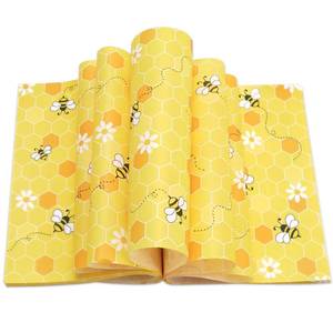 lot 6189 image: JarThenaAMCS 150 Pcs Summer Bee Wax Paper Yellow Honeycomb Deli Paper Cute Daisy Food Sandwich Wrap Waterproof Oil-Proof Picnic Basket Liners for Party Kitchen Supplies