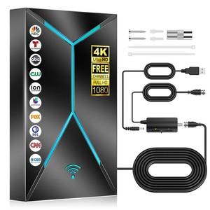 lot 6201 image: 2026 Upgraded TV Antenna, 3500 Miles Long Range Indoor Outdoor HDTV Antenna with Amplifier Signal Booster, 26FT Coaxial Cable, Supports 4K 8K 1080p Digital Reception for Smart & Older TVs