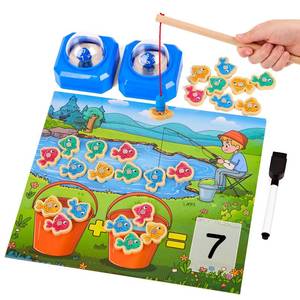 lot 6212 image: SkilLify Magnetic Fishing Math Game for Kids 3-5, Montessori Counting Toy with Dice Poppers, Preschool Math Manipulatives Board Game, Addition and Subtraction Dice Game for Homeschool Classroom