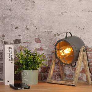 lot 6228 image: COSYLUX Vintage Table Lamp Grey Old Wood, Retro Searchlight Desk Light for Rustic Decor, Farmhouse Cage Cinema Adjustable Industrial Bedside Lighting for for Loft, Studio, Bedrooms (with no Bulb)