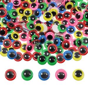 lot 6230 image: TOAOB 300pcs 15mm Googly Wiggle Eyes with Self Adhesive Round Plastic Craft Sticker Eyes DIY Arts Scrapbooking Accessories Red Dark Green Blue Pink Yellow