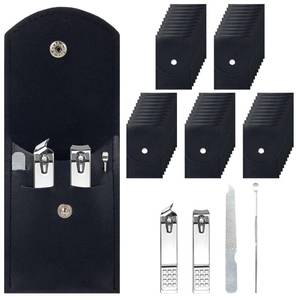 lot 6231 image: Lilingsty Bulk Nail Clipper Set, Individually Packaged Silver Travel Nail Clipper Set, Bulk Manicure Set with Black Storage Pouch, Suitable for Travel, Hotels, Nail Salons (50-Pack)