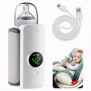 lot 6240 image: Portable Baby Bottle Warmer for Travel, Fast Heating & Precise Temp Control, Cordless Rechargeable Milk Warmer with LED Display, Waterless & Even Warming for Breastmilk On The Go