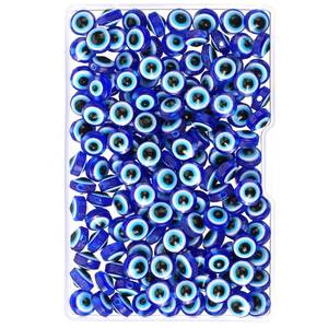 lot 6246 image: A150 Pieces Evil Eye Beads Handmade Resin Beads Charms Round Turkish Evil Eye Spacer for DIY Bracelet Earring Necklace Craft Making (6 mm)