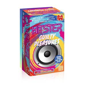 lot 6289 image: Jumbo Hitster - Guilty Pleasures, Fun Music Quiz Card Game, 2-10 Players - 300 Plus Guilty Pleasure Music Hits - Great for Adult and Family Game Nights (US Edition) incomplete