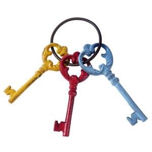 lot 6299 image: Notakia Large Vintage Cast Iron Skeleton Key Ring Antique Keys Set For Farmhouse Home Decor, Halloween Party Prop Pirate Treasure Key Hooks Halloween Decor for Home Garden (Style-5)