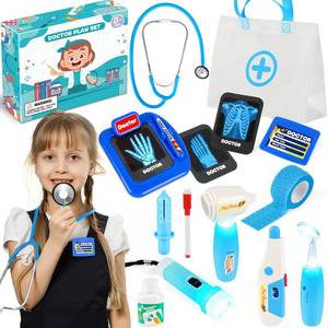 lot 6308 image: IVENRXIU Kids Doctors Play Set, 15 Pcs Doctor Kit for Toddlers 3-5, Doctor Set with Real Stethoscope, Pretend Play Toys for Kids Boys and Girls, Halloween Christmas Birthday Gifts