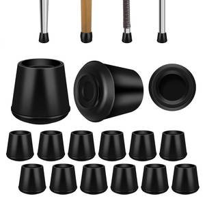 lot 6317 image: VOCOMO 1 Round Rubber Chair Leg Tips Caps, Chair Leg Floor Protectors Furniture Legs Caps Non Slip Reduce Noise for Hardwood Floors (Black, 12 Pack)