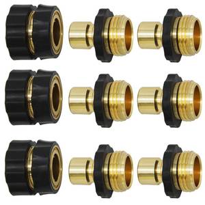 lot 6334 image: Triumpeek 34 Garden Hose Connector, 9 Pieces Garden Hose Quick Connect Fittings, Male and Female Quick Release Garden Hose Connector
