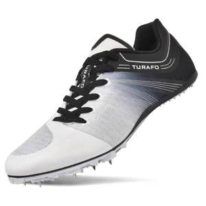 lot 9586 image: TURAFO Professional Mens Womens Track and Field Shoes Spikes Track Race Jumping Sneakers Running Sneakers Grey