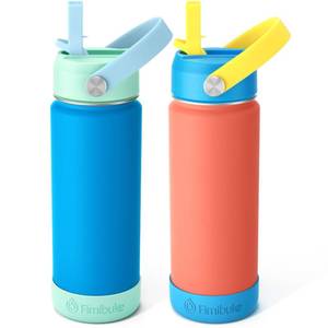 lot 9587 image: Fimibuke Kids Insulated Water Bottle, 18oz BPA FREE Kids Cups with Straw Double Wall Vacuum Tumbler 188 Stainless Steel Leak Proof Toddler Water Bottle for School Boys Girls (2 Pack, Ocean Life)