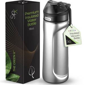 lot 9591 image: SipX 18 oz Premium Stainless Steel Water Bottle with Straw Lid �� Triple Insulated, Leakproof, BPA-Free �� Slim, Durable Bottle for School, Gym, Office �� Stainless