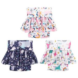 lot 9612 image: CuteBone Female Dog Diapers with Skirts 3 Pack Reusable Puppy Dresses Pants for Heat Cycle Period
