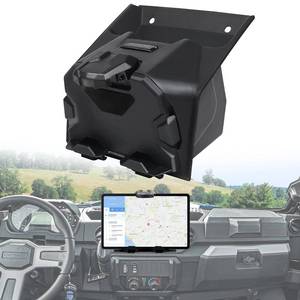 lot 9621 image: CPOWACE Electronic Device Mounts Compatible with 2018-2024 Polaris Ranger XP 1000 Crew Diesel Accessories Electronic Device Phone Tablet GPS Holder with Storage Box Organizer Tray