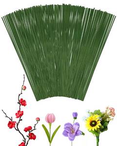lot 10366 image: 100 PCS 18 Gauge Green Floral Wire Stems for Artificial Flower Making,Flexible Paddle Wires for Crafts Festival Flowers,Garland and Floral Arrangements,Florist Wire,Flower Wires for Crafts