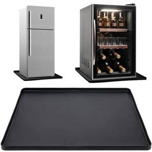 lot 10367 image: Dersyer Mini Fridge Mat, Portable Air Conditioner Drip Pan, Silicone Mat with Raised Edge for Refrigerator, AC, Water Dispenser, Humidifier and Ice Maker, Leakproof, 23.3 x 23.3 x 0.8, Black