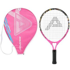 lot 10371 image: AMA SPORT Kids Tennis Racket for Junior Toddlers Starter Kit 17-25 for Girl Pink and Boy Yellow with 420D Nylon Shoulder Strap Bag, Graffiti Pink 17