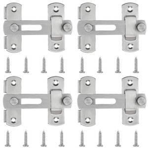 lot 10378 image: Favordrory Stainless Steel Flip Latch Gate Latches Bar Latch Safety Door Lock for Pet Gate,Cabinet Furniture, Window,Brushed Finish (4 Pack)