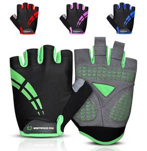 lot 10383 image: WESTWOOD FOX Cycling Gloves for Men Women,Half Finger Unisex Gel Padded Anti-Slip Mountain Bike Gloves, Breathable Shock Absorption Grip Palm Bicycle Summer Riding MTB Bike Gloves (Green, M)