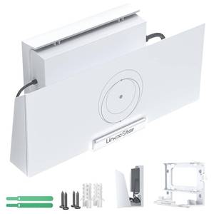 lot 10394 image: YaCeSyn for Starlink Gen 3 Router Mount, 2 in 1 Wall Holder for Starlink V3 Mesh Router and Power Supply Mounting Kit, Star Link Internet Kit Satellite, Signal Integrity Space Saving Desk Bracket