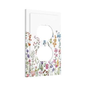 lot 10395 image: Rustic Wild Floral Vintage Watercolor Flower 1 Gang Duplex Receptacle Switch Wall Plate Decorative Switchplate Outlet Covers Electrical Plug Cover Faceplate for Bathroom Home Decor