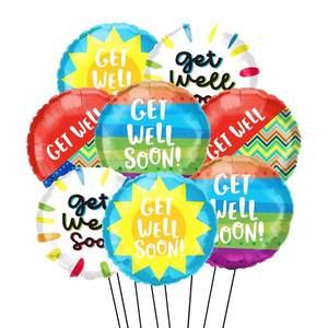 lot 10396 image: 8PCS Get Well Soon Foil Balloons 10 Foil Party Balloons for Kids Patient Feel Better or Home Decoration