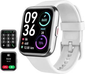 lot 10397 image: Smart Watch for Women Android & iPhone, Alexa Built-in, 1.8 Touch Screen Fitness Tracker with AnswerMake Calls, IP68 Waterproof Heart RateSleepSpO2 Monitor, Pedometer, 100 Sport Modes, White