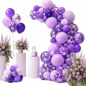 lot 10436 image: Purple Shades Balloons Garland Arch Kit-116Pcs 510 12 Dark Pastel Light Metallic Confetti Purple Balloons Arch Set for Wedding Birthday Baby Shower Graduation Party Decorations